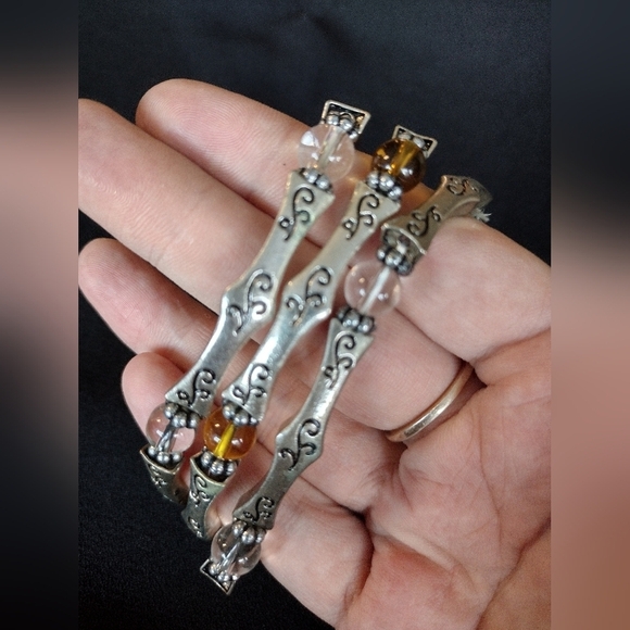 Silver Beaded Bracelet Set - Picture 4 of 8